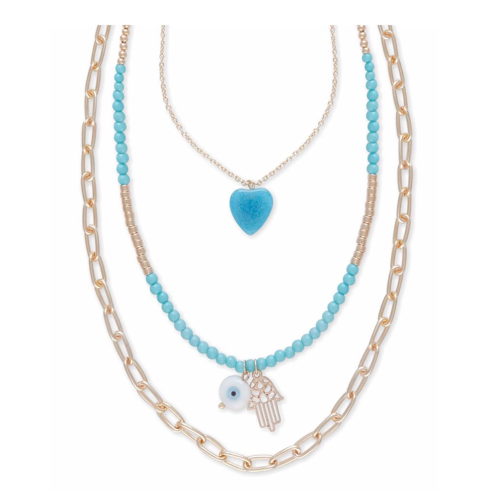 S-5488 Blue Heart Necklace 10$